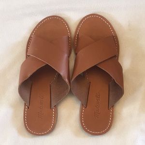 Madewell crisscross sandal, tan, size 6